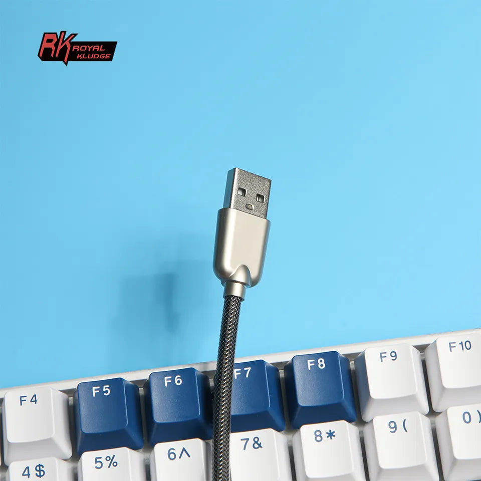 Cable Teclado Coiled Aviator Negro usbc Trensado Rk Royal Kludge
