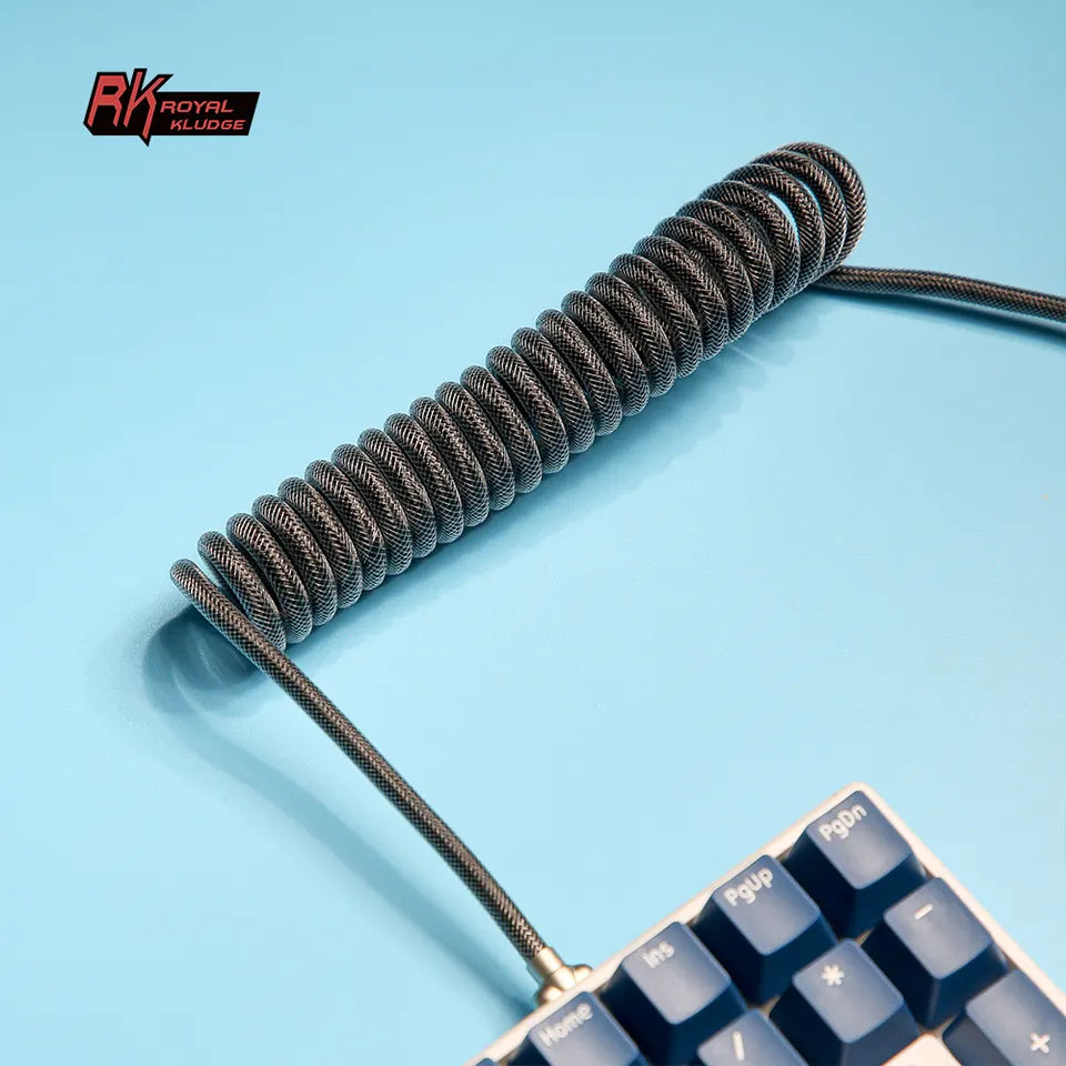 Cable Teclado Coiled Aviator Negro usbc Trensado Rk Royal Kludge