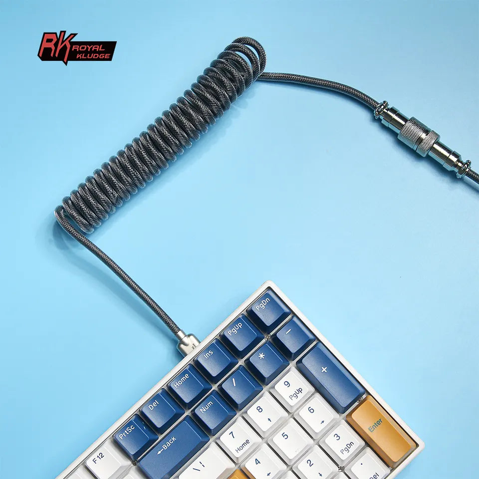 Cable Teclado Coiled Aviator Negro usbc Trensado Rk Royal Kludge