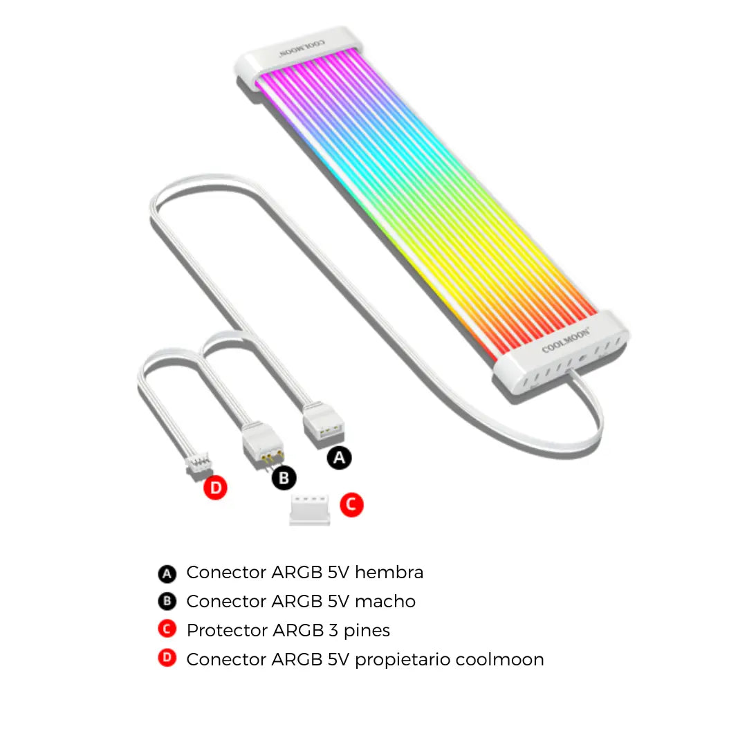 Luz led ARGB para PC cable de 24 pines coolmon C200EX