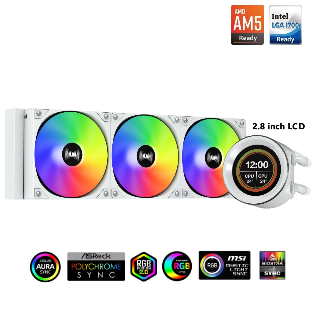 Refrigeracion liquida AIO con pantalla LCD SAMA SM360 PRO Blanca