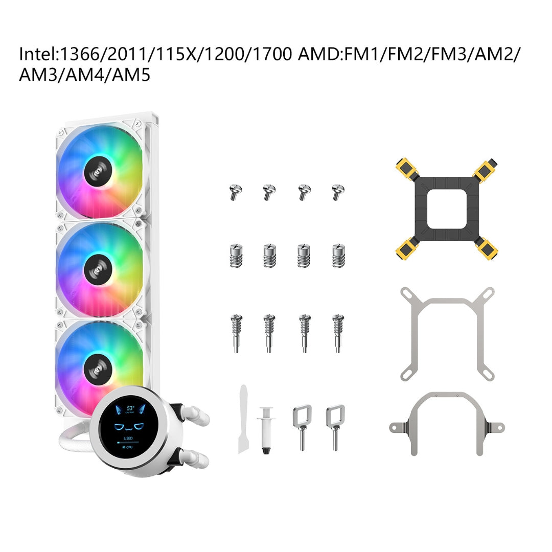 Refrigeracion liquida AIO con pantalla LCD SAMA SM360 PRO Blanca