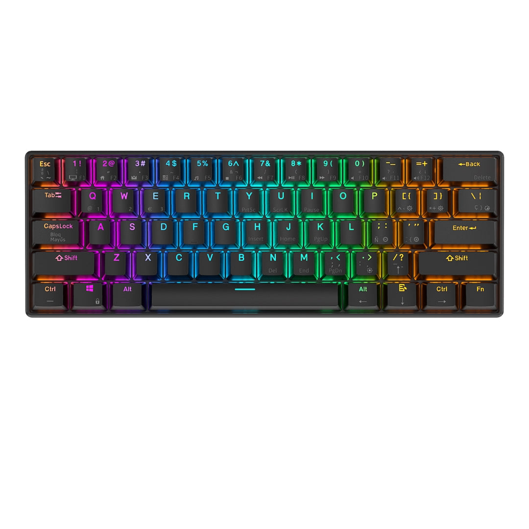Teclado Mecánico Gamer Bluetooth Royal Kludge Rk61 Español Negro RGB