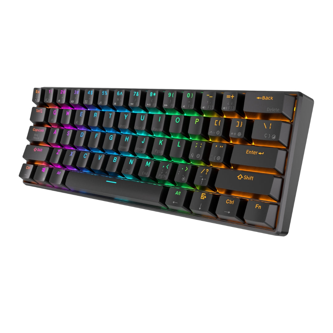 Teclado Mecánico Gamer Bluetooth Royal Kludge Rk61 Español Negro RGB