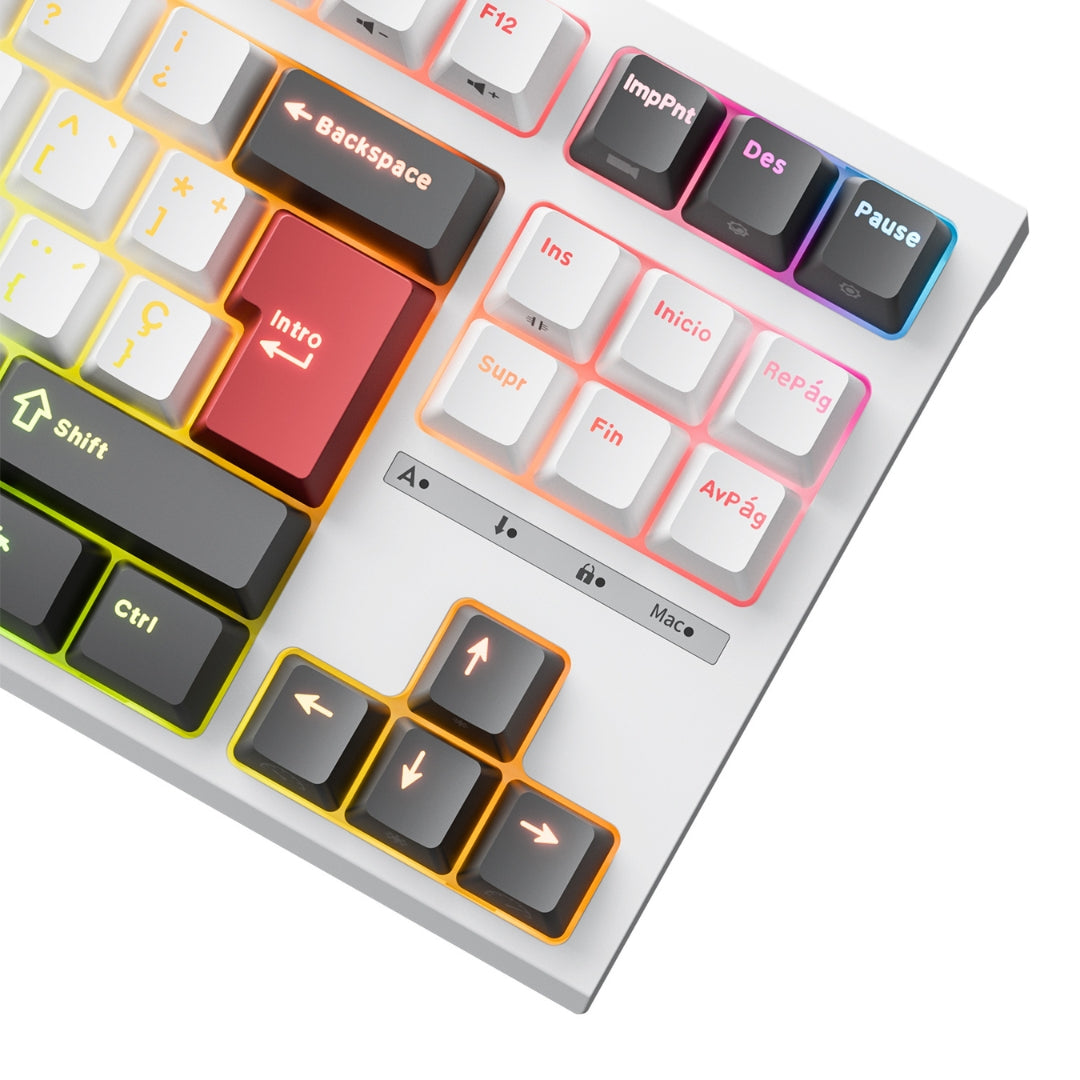 Teclado Mecanico Gamer RK Royal Kludge R87 Blanco