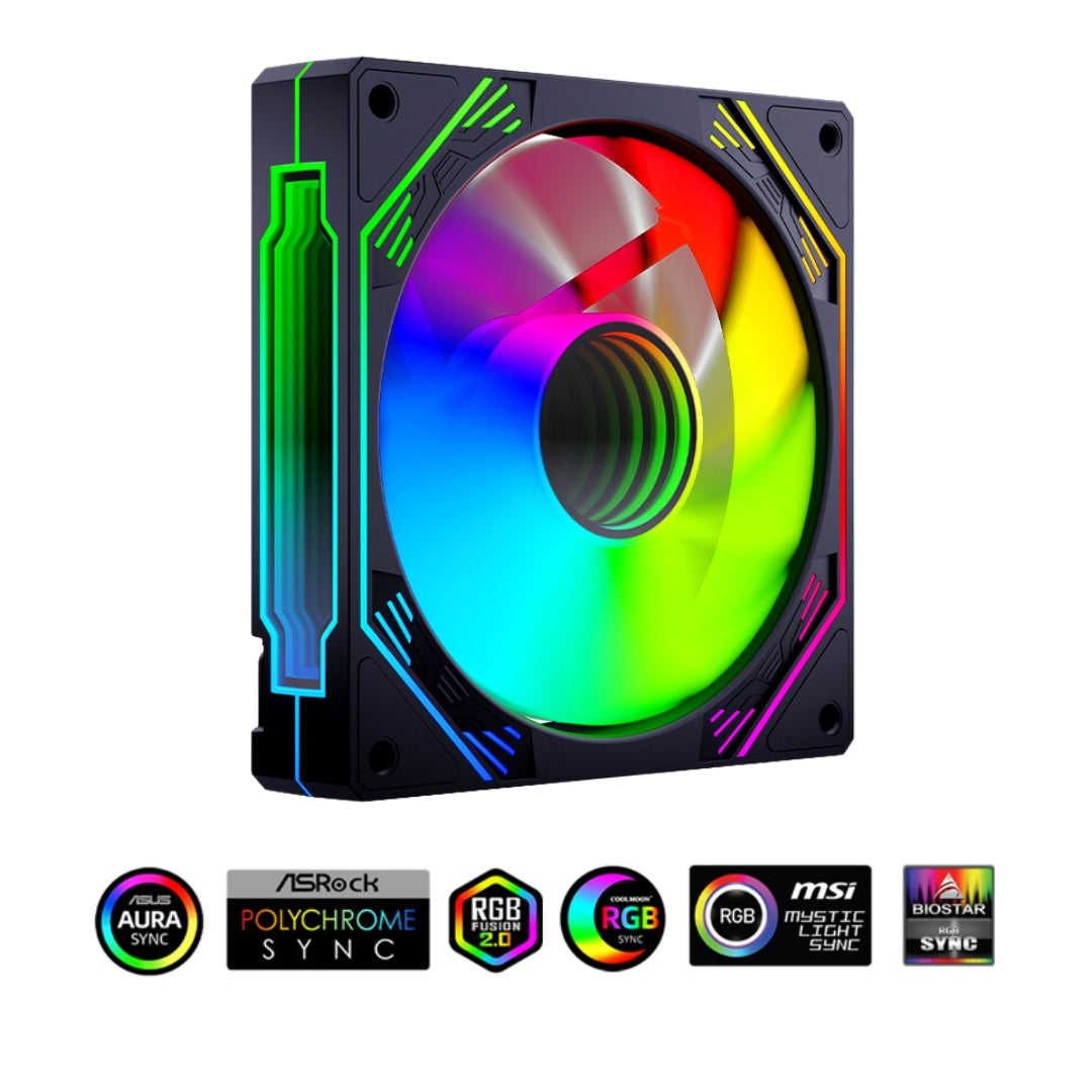 Ventilador PC Infinity Mirror ARGB 120 mm Snowman Negro