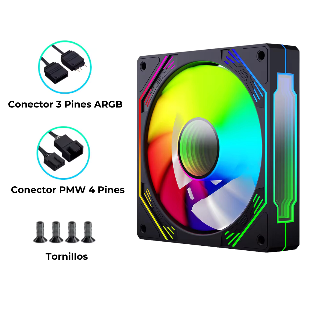 Ventilador PC Infinity Mirror ARGB 120 mm Snowman Negro