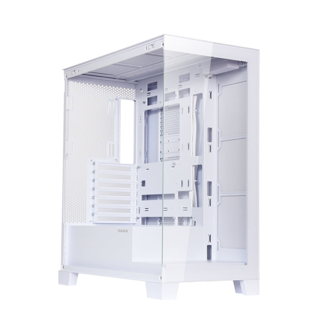 Gabinete Gamer Vidrio Templado SAMA Neview 2351 Blanco