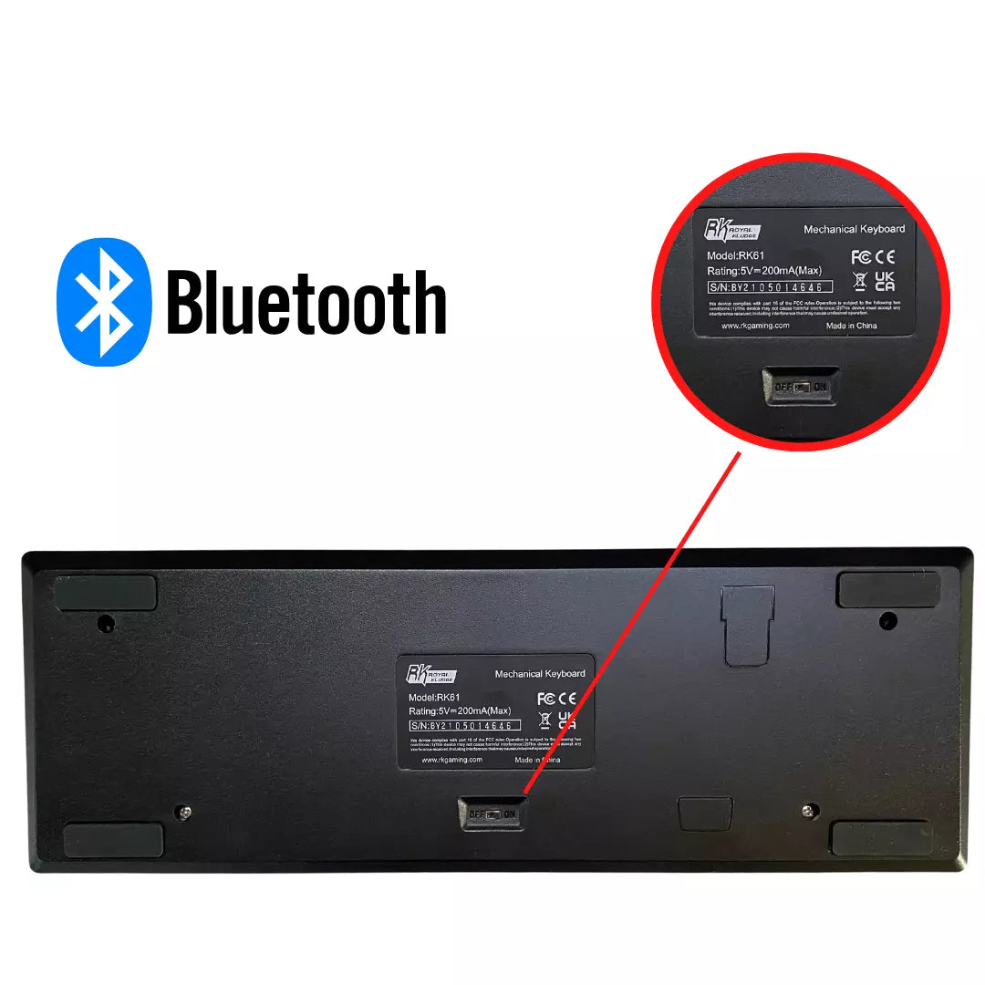 Teclado Mecánico Gamer Bluetooth Royal Kludge Rk61 Español Negro RGB